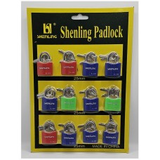 SHENLING COLOUR PADLOCK 25mm 彩色排庄锁 (1x12)