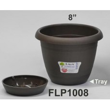 LAVA Flower Pots with Tray (8") FLP1008 (1x12)