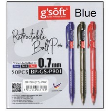 G'Soft Retractable Ball Pen P901 0.7mm Blue (1x50)