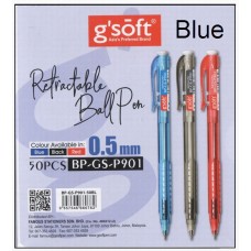 G'Soft Retractable Ball Pen P901 0.5mm Blue (1x50)