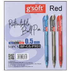 G'Soft Retractable Ball Pen P901 0.5mm Red (1x50)