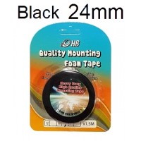 Foam Tape 24mm x 1.5M Black (1x12)