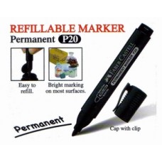 Faber Castell Permanent Marker P20 Black (1x10)