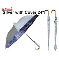 Umbrella Silver With Cover 24'' K226UVC (1x6)