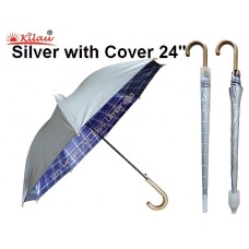 Umbrella Silver With Cover 24'' K226UVC (1x6)