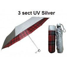 Umbrella 3 Sect UV Silver Supermini -K330UV (1x6)